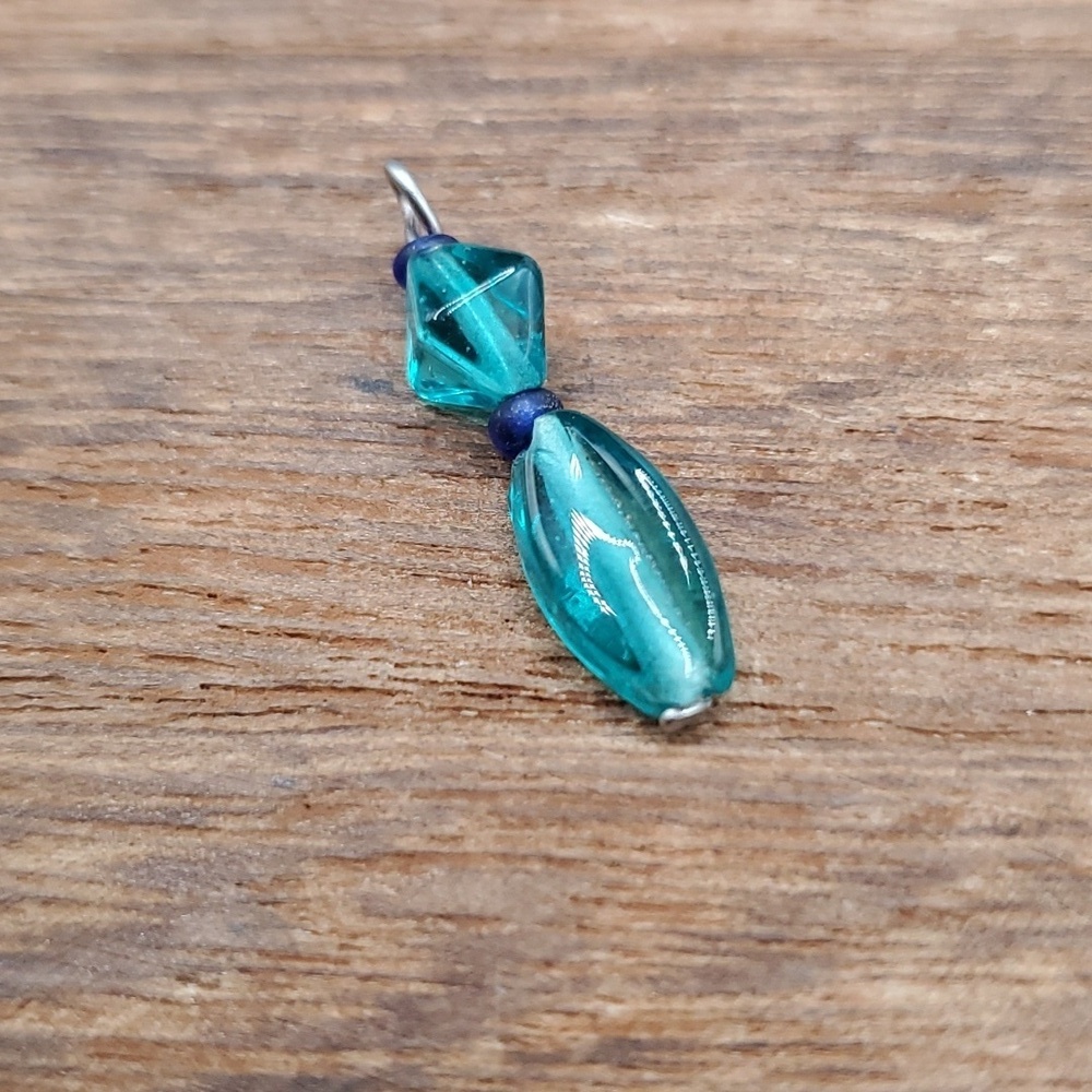 Artisan cerulean sea drop‎ glass pendant